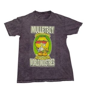 World Industries MULLET BOY t-shirt Y2K Style Graphic Tee Womens Oversized Small